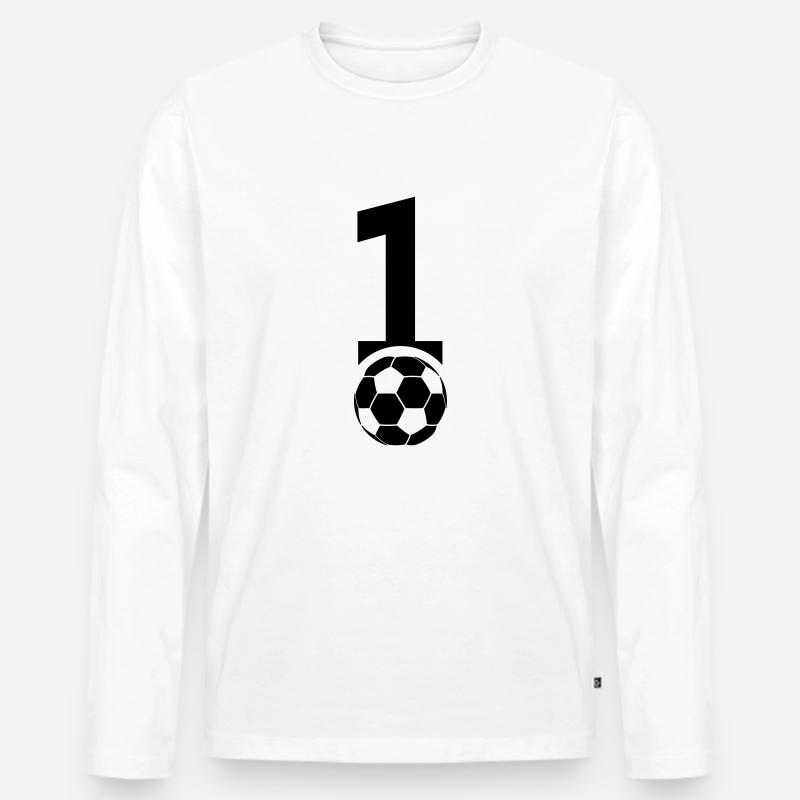 Fußball 01 - Männer Premium Bio Langarmshirt - Weiß