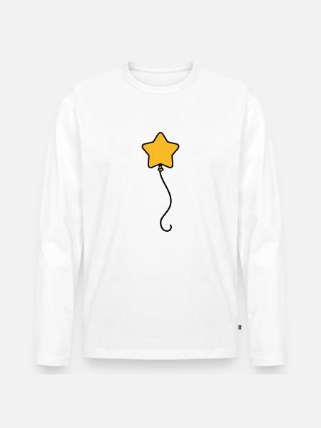 Ballon étoile - T-shirt manches longues Premium bio Homme - blanc