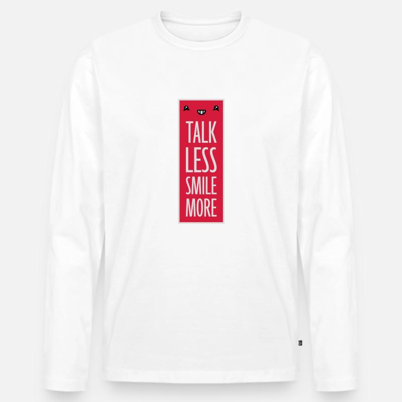 talk less smile more - Männer Premium Bio Langarmshirt - Weiß