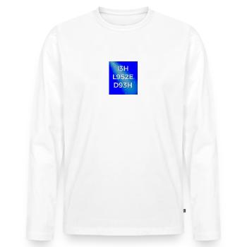 Buchstaben und Zahlen. Coole Sprüche T-Shirts. - Männer Premium Bio Langarmshirt - Weiß - Vorne - Nico (187cm)