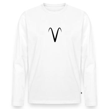 Sternzeichen Widder - Männer Premium Bio Langarmshirt - Weiß - Vorne - Nico (187cm)