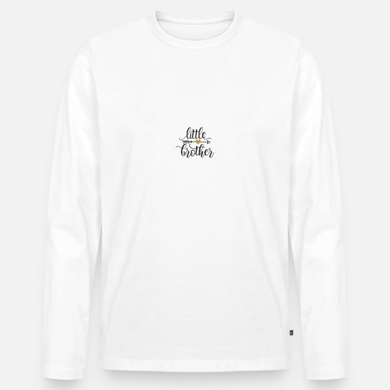 kleiner Bruder - Männer Premium Bio Langarmshirt - Weiß
