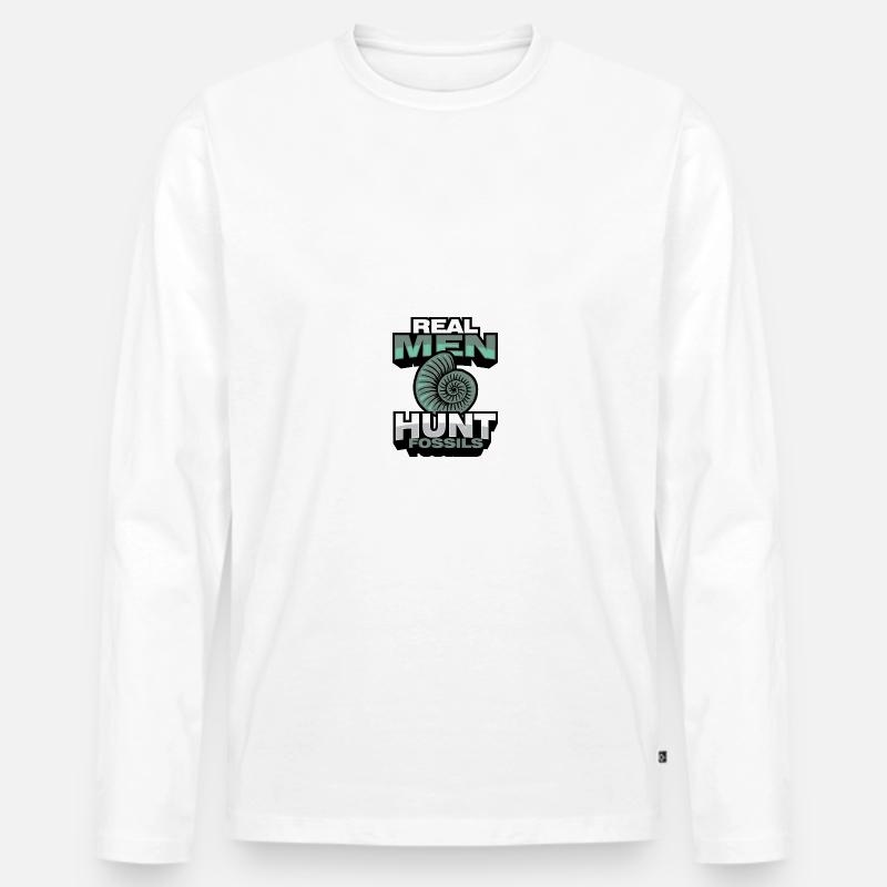 Fossilien Sammeln - Männer Premium Bio Langarmshirt - Weiß