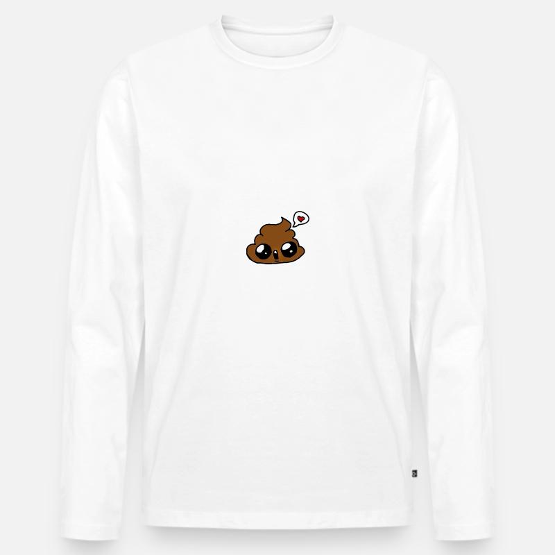 poo - Männer Premium Bio Langarmshirt - Weiß