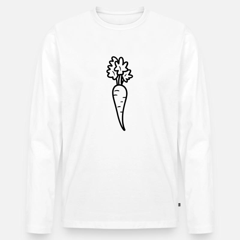 Karotte - Männer Premium Bio Langarmshirt - Weiß