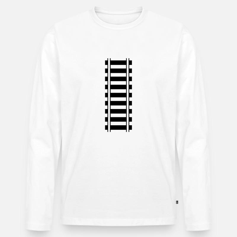 Railways - Männer Premium Bio Langarmshirt - Weiß