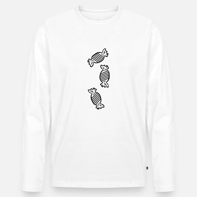 bonbons_fe1 - Männer Premium Bio Langarmshirt - Weiß