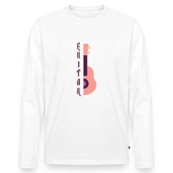 Guitar - T-shirt manches longues Premium bio Homme - blanc - Devant - Nico (187cm)