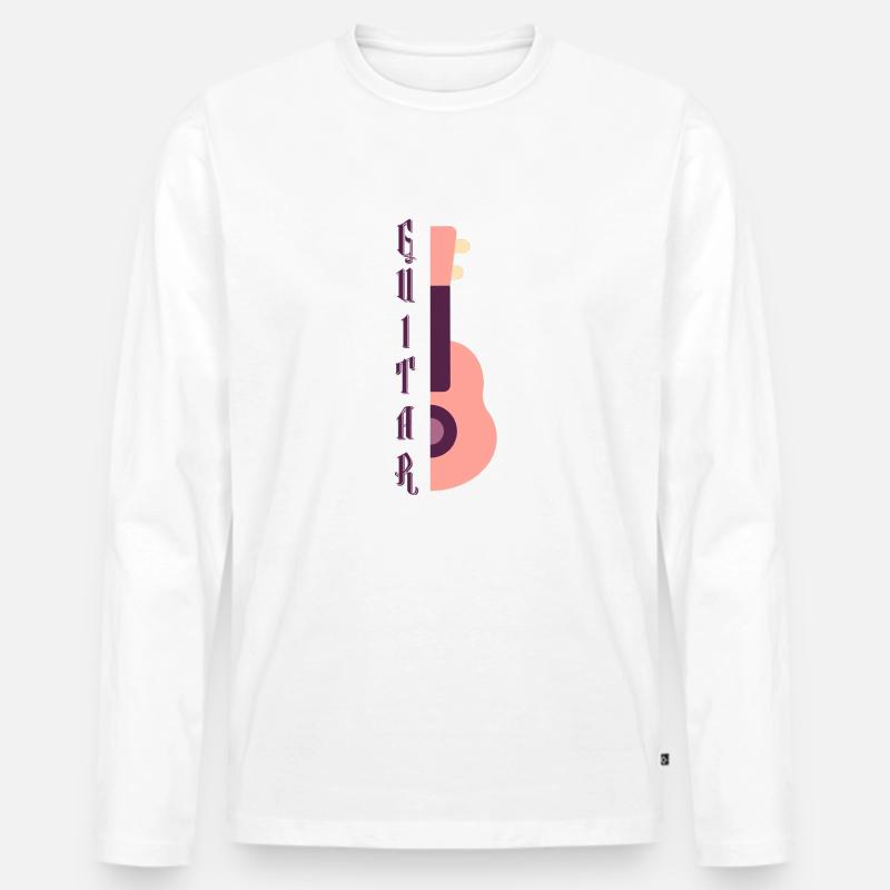Guitar - Männer Premium Bio Langarmshirt - Weiß