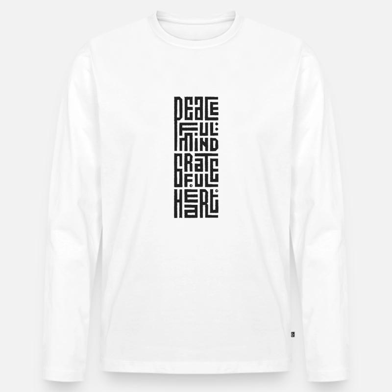 Peace transparent - Männer Premium Bio Langarmshirt - Weiß
