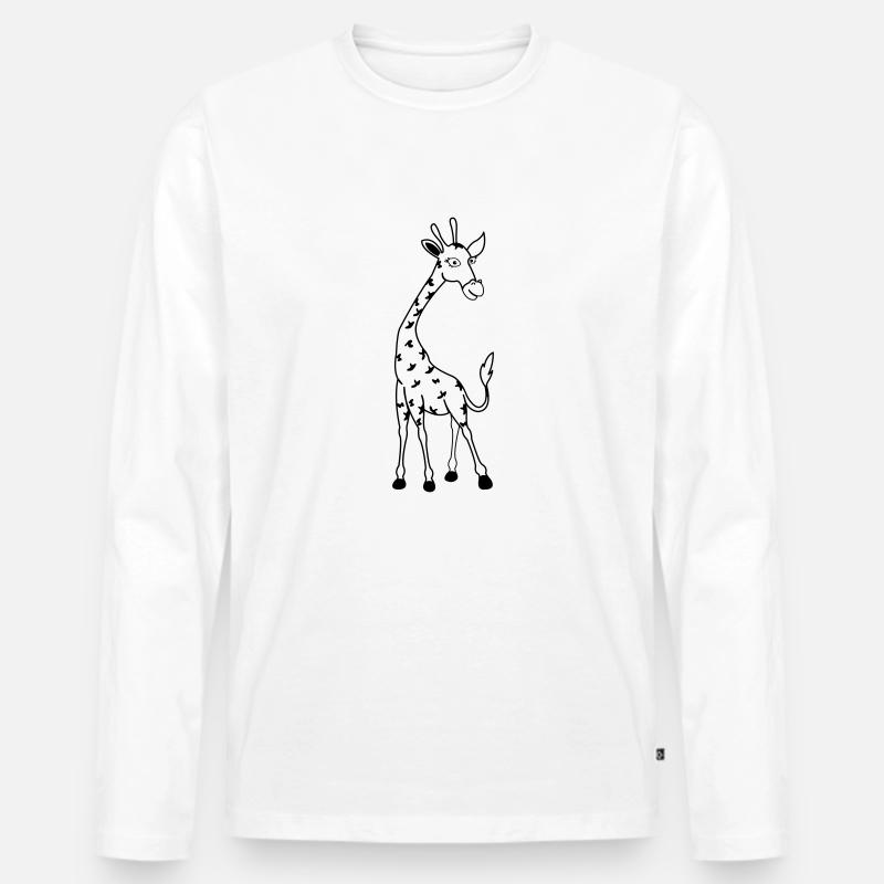 giraffe 01 - Männer Premium Bio Langarmshirt - Weiß