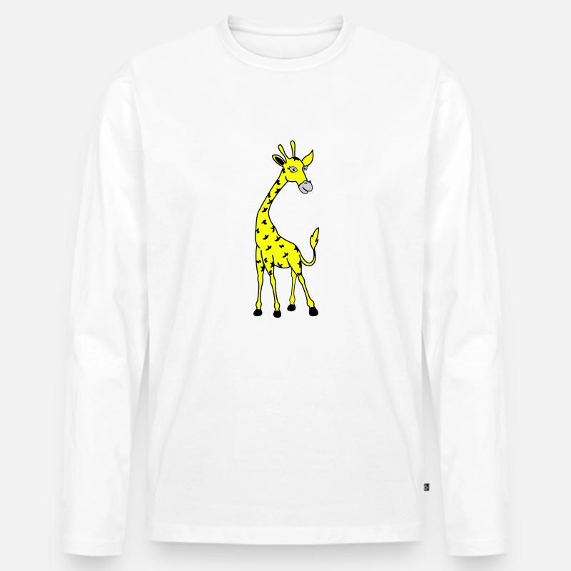 giraffe 02 - Männer Premium Bio Langarmshirt - Weiß