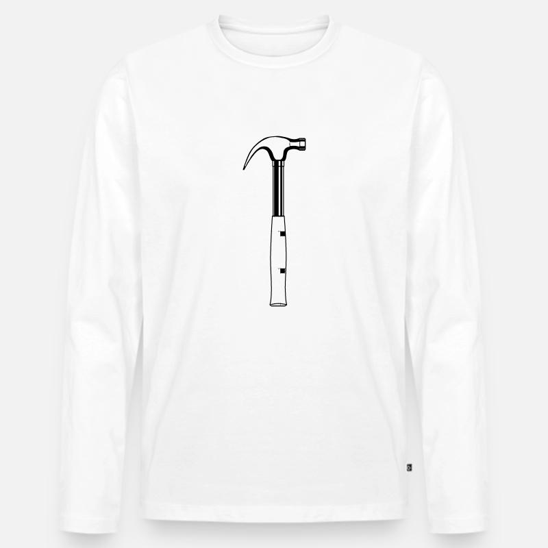 Hammer - Männer Premium Bio Langarmshirt - Weiß