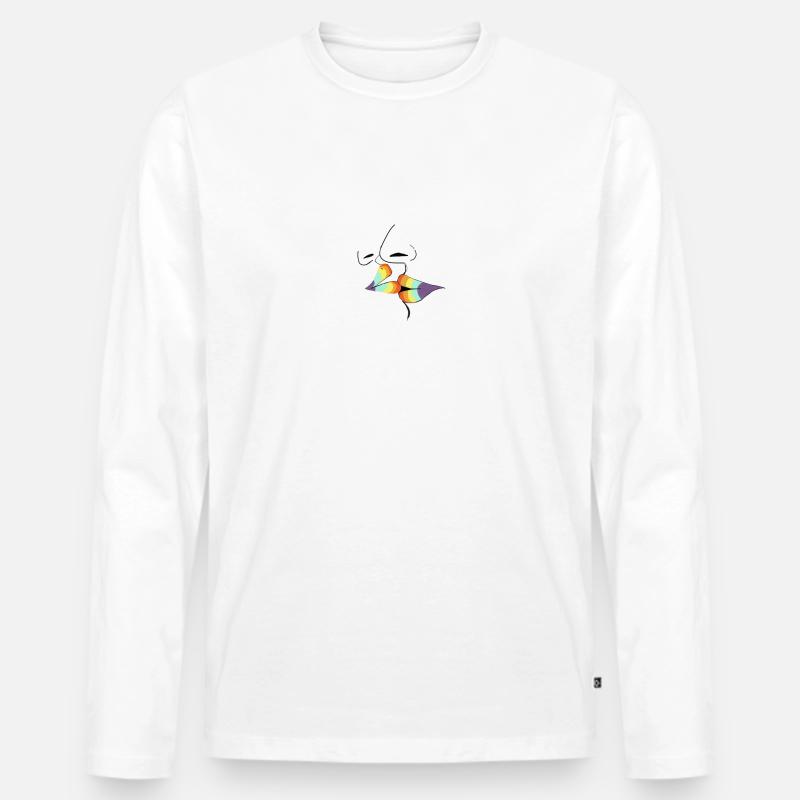 regenbogen - Männer Premium Bio Langarmshirt - Weiß