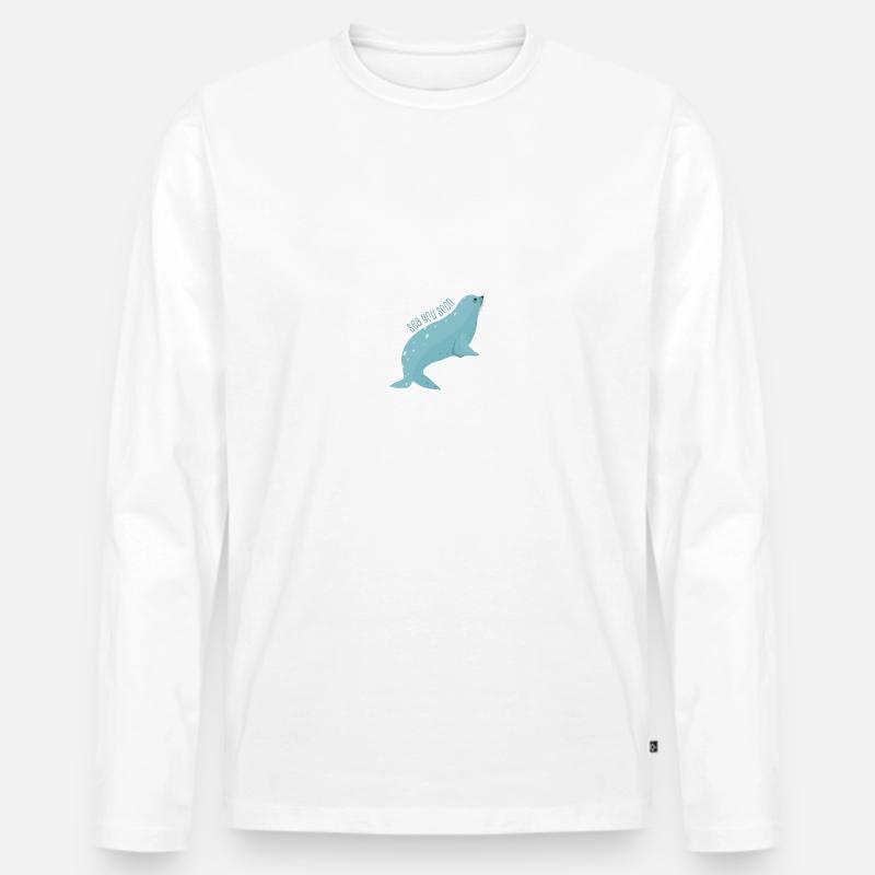 Meerestiere - Männer Premium Bio Langarmshirt - Weiß