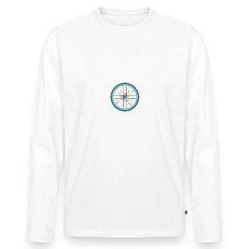 Fahrrad - Männer Premium Bio Langarmshirt - Weiß - Vorne - Nico (187cm)