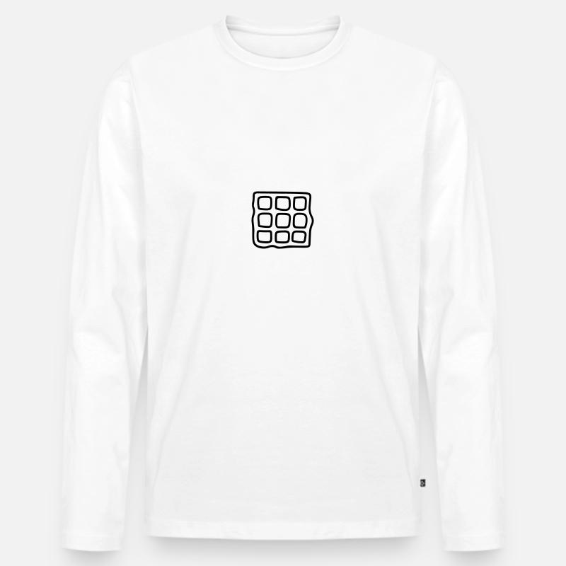 Waffel - Männer Premium Bio Langarmshirt - Weiß
