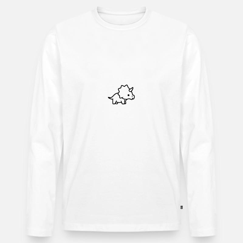 Triceratops - Männer Premium Bio Langarmshirt - Weiß