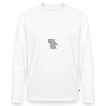 Schlicht, Elegant... Elefant! - Männer Premium Bio Langarmshirt - Weiß - Vorne - Nico (187cm)