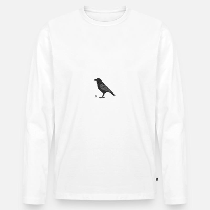 Nebelkrähe - Männer Premium Bio Langarmshirt - Weiß
