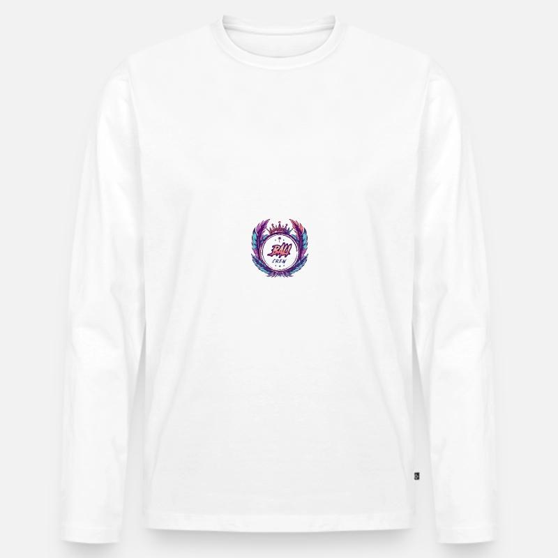 Bali Crew Bunt - Männer Premium Bio Langarmshirt - Weiß