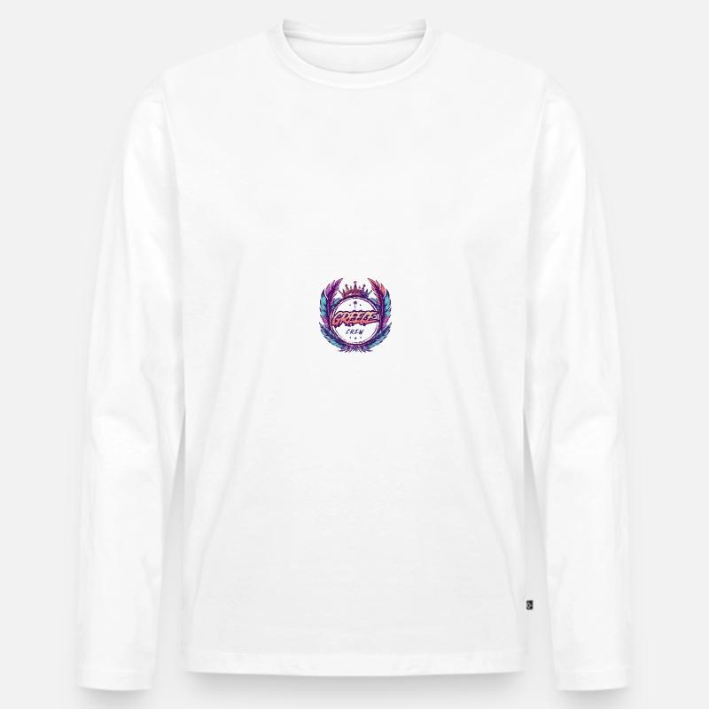 Greece Crew Bunt - Männer Premium Bio Langarmshirt - Weiß