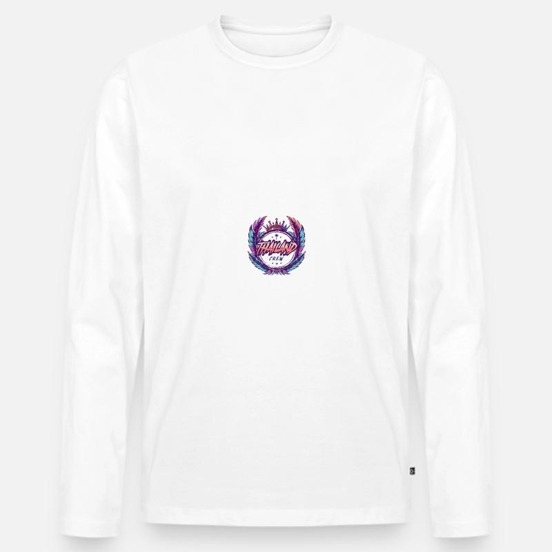 Thailand Crew Bunt - Männer Premium Bio Langarmshirt - Weiß