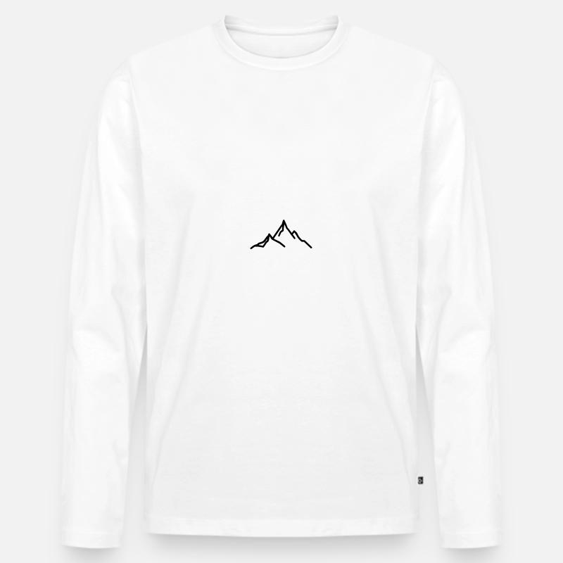 Berg - Männer Premium Bio Langarmshirt - Weiß