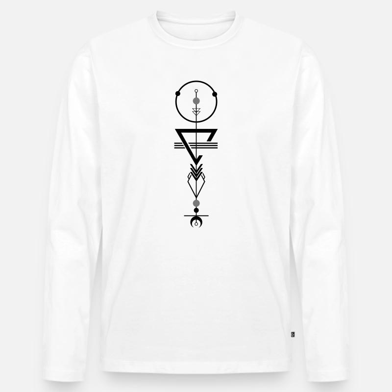 ARMONIE 3 - Männer Premium Bio Langarmshirt - Weiß