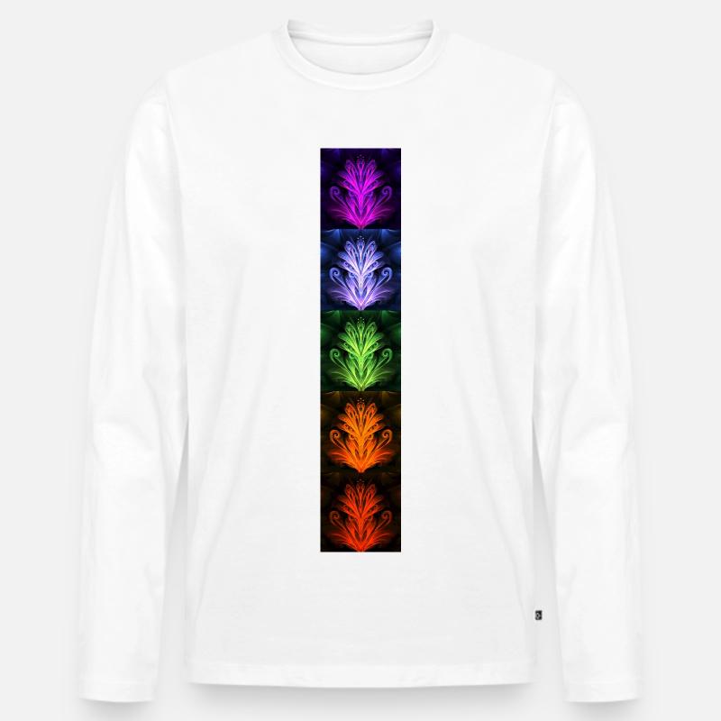 Nightflower Monkeyface - Männer Premium Bio Langarmshirt - Weiß