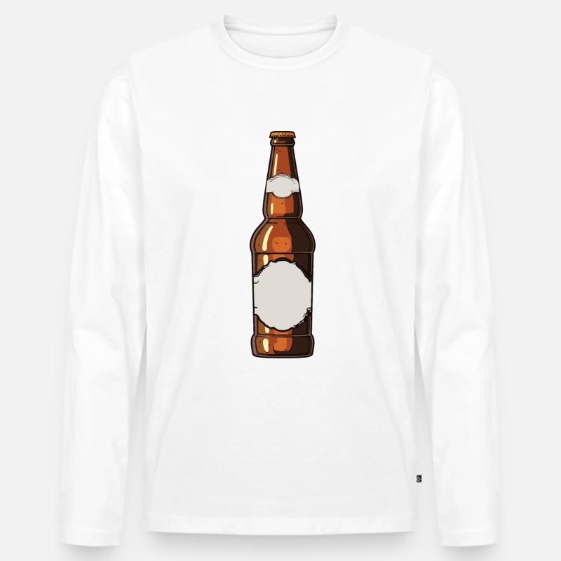 Bierflasche Bier Trinken Symbol - Männer Premium Bio Langarmshirt - Weiß