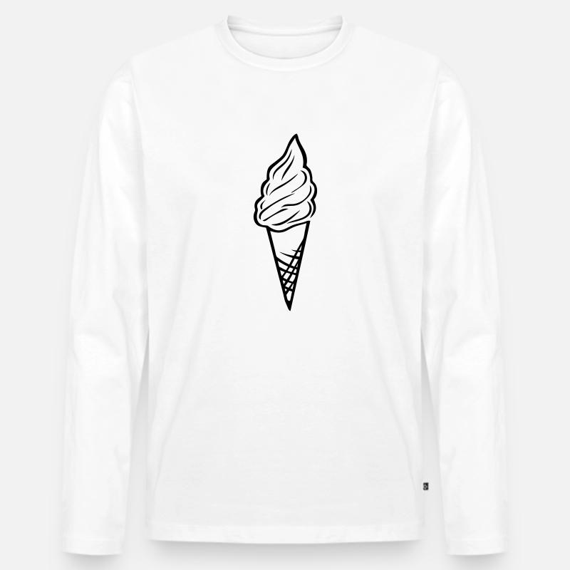 Eistüte 1 - Männer Premium Bio Langarmshirt - Weiß