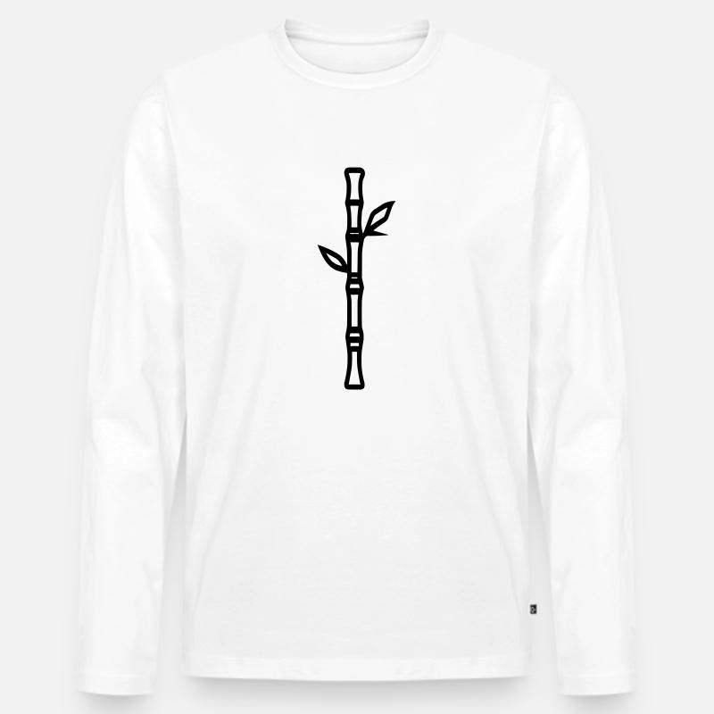 Bambus - Männer Premium Bio Langarmshirt - Weiß