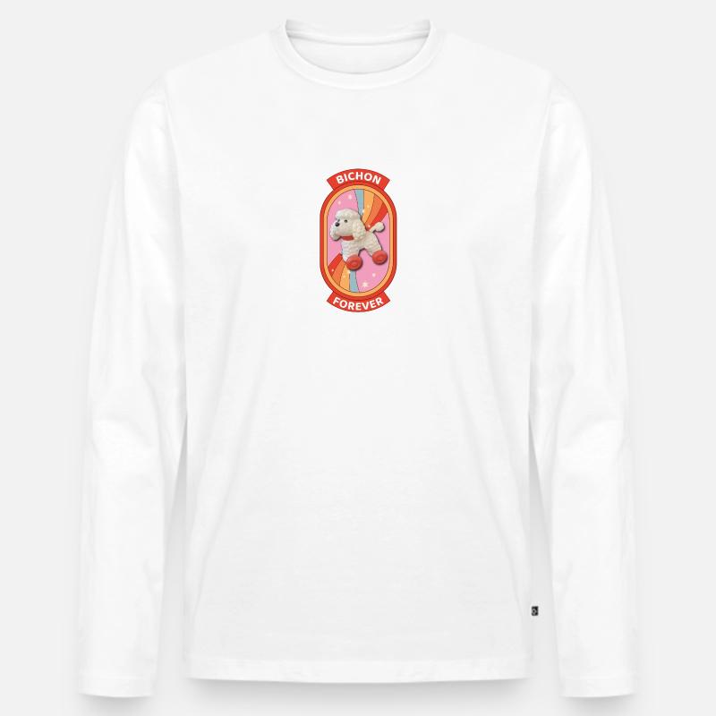 Bichon für immer Regenbogen - Männer Premium Bio Langarmshirt - Weiß