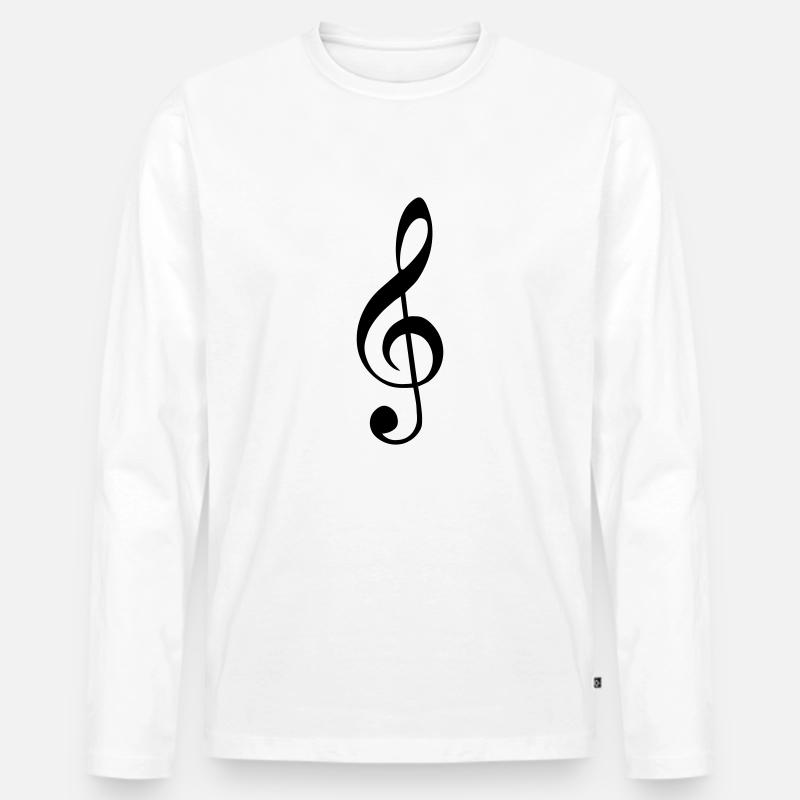 trebble Schlüssel - Männer Premium Bio Langarmshirt - Weiß