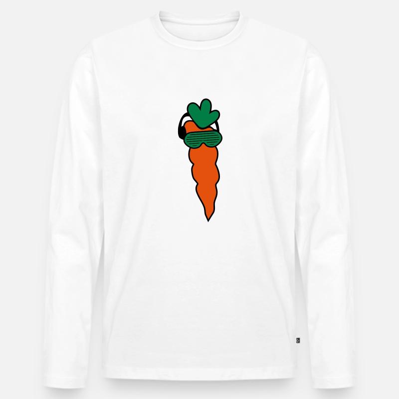 funky_carrot - Männer Premium Bio Langarmshirt - Weiß