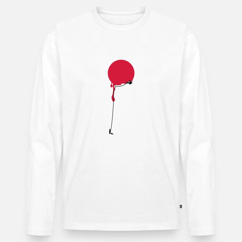 Rot Punkt Klettern - Männer Premium Bio Langarmshirt - Weiß