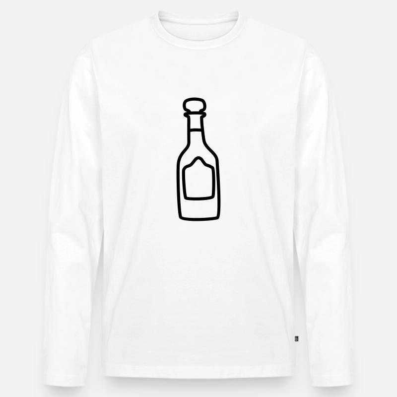 sektflasche 1 - Männer Premium Bio Langarmshirt - Weiß