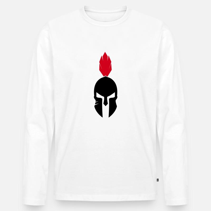spartan - Männer Premium Bio Langarmshirt - Weiß