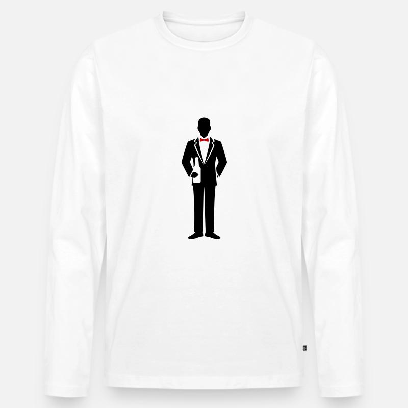 Bräutigam Team Junggesellenabschied - Männer Premium Bio Langarmshirt - Weiß