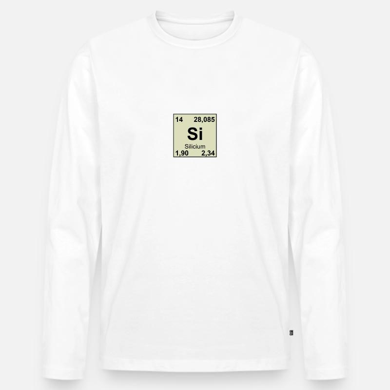 14 Silcium - Männer Premium Bio Langarmshirt - Weiß
