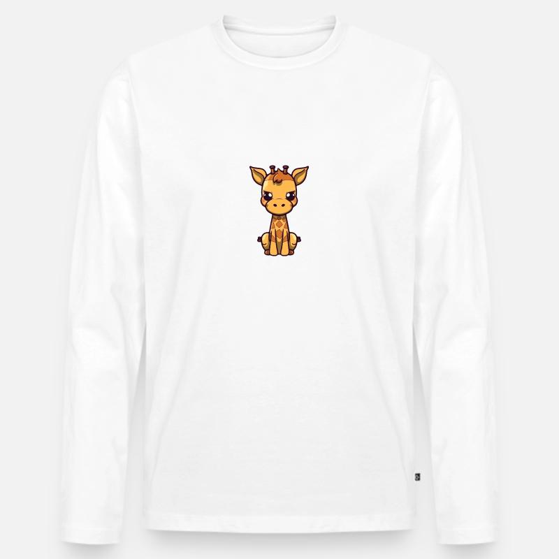 giraffen sind süß - Männer Premium Bio Langarmshirt - Weiß