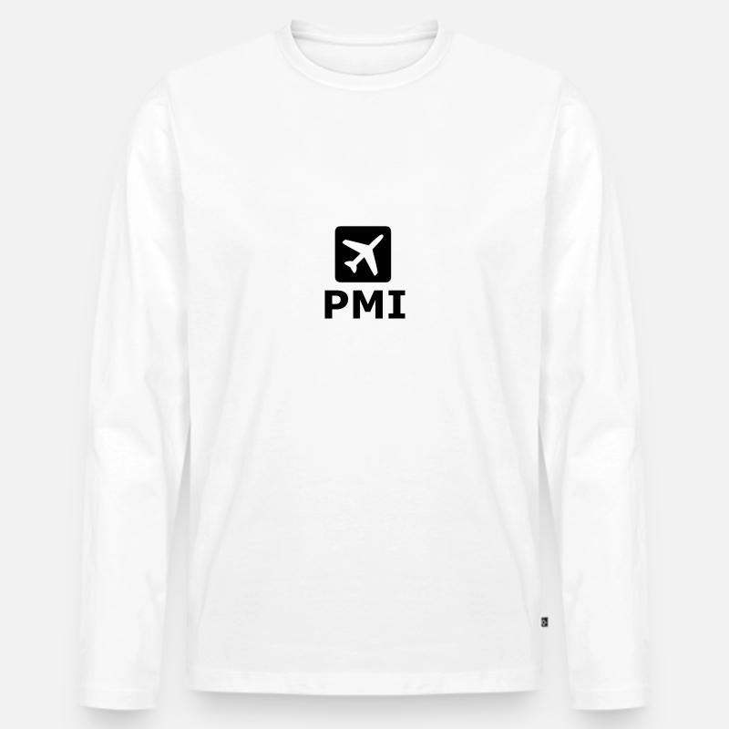 PMI IATA - Männer Premium Bio Langarmshirt - Weiß