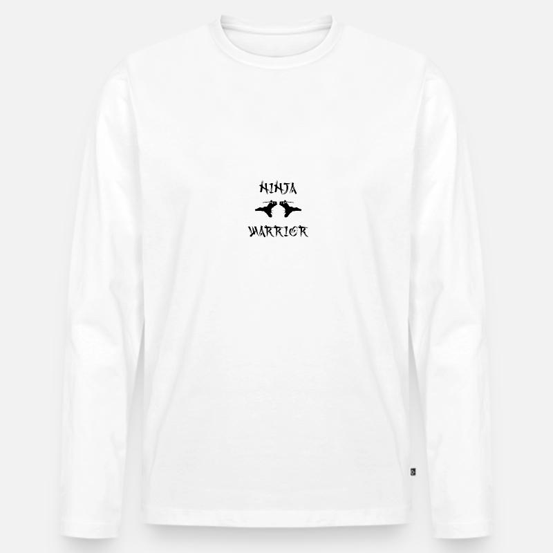 Ninja Warrior - Männer Premium Bio Langarmshirt - Weiß