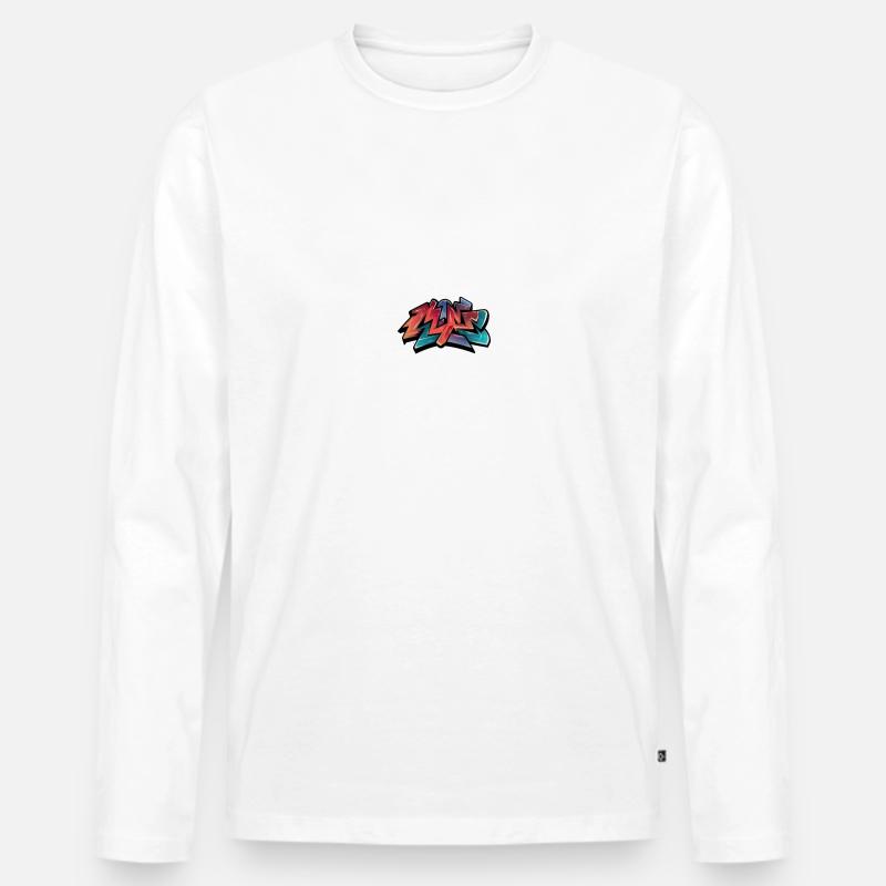 Graffiti - Männer Premium Bio Langarmshirt - Weiß