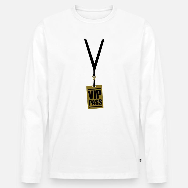 VIP-Pass - Männer Premium Bio Langarmshirt - Weiß