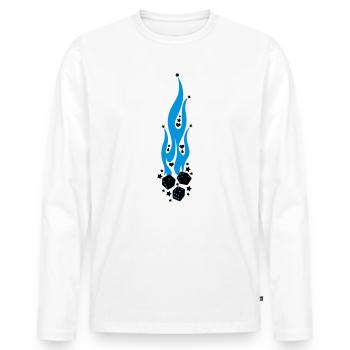 flammen - T-shirt manches longues Premium bio Homme - blanc - Devant - Nico (187cm)