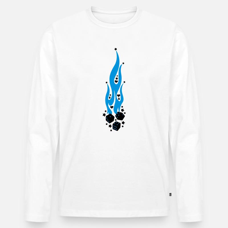 flammen - Männer Premium Bio Langarmshirt - Weiß