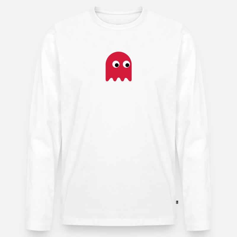 Game Classics Ghost - Men's Premium Organic Long Sleeve Shirt - white