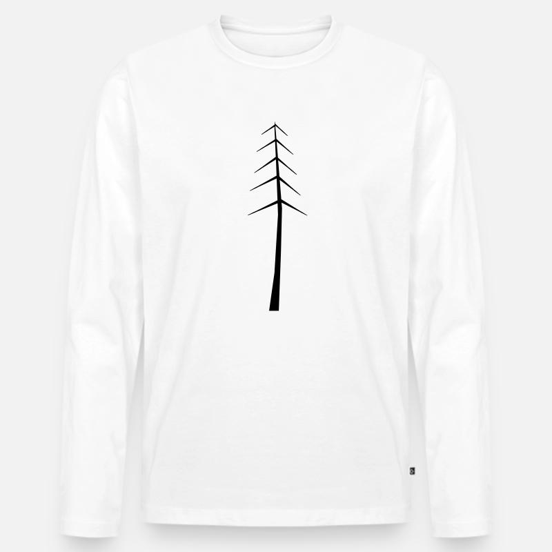 Baum - Männer Premium Bio Langarmshirt - Weiß